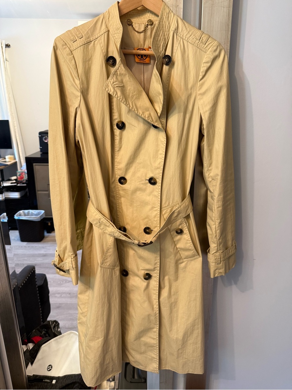 Tory Burch Women's Double-Breasted Trench Jacket - Size 8